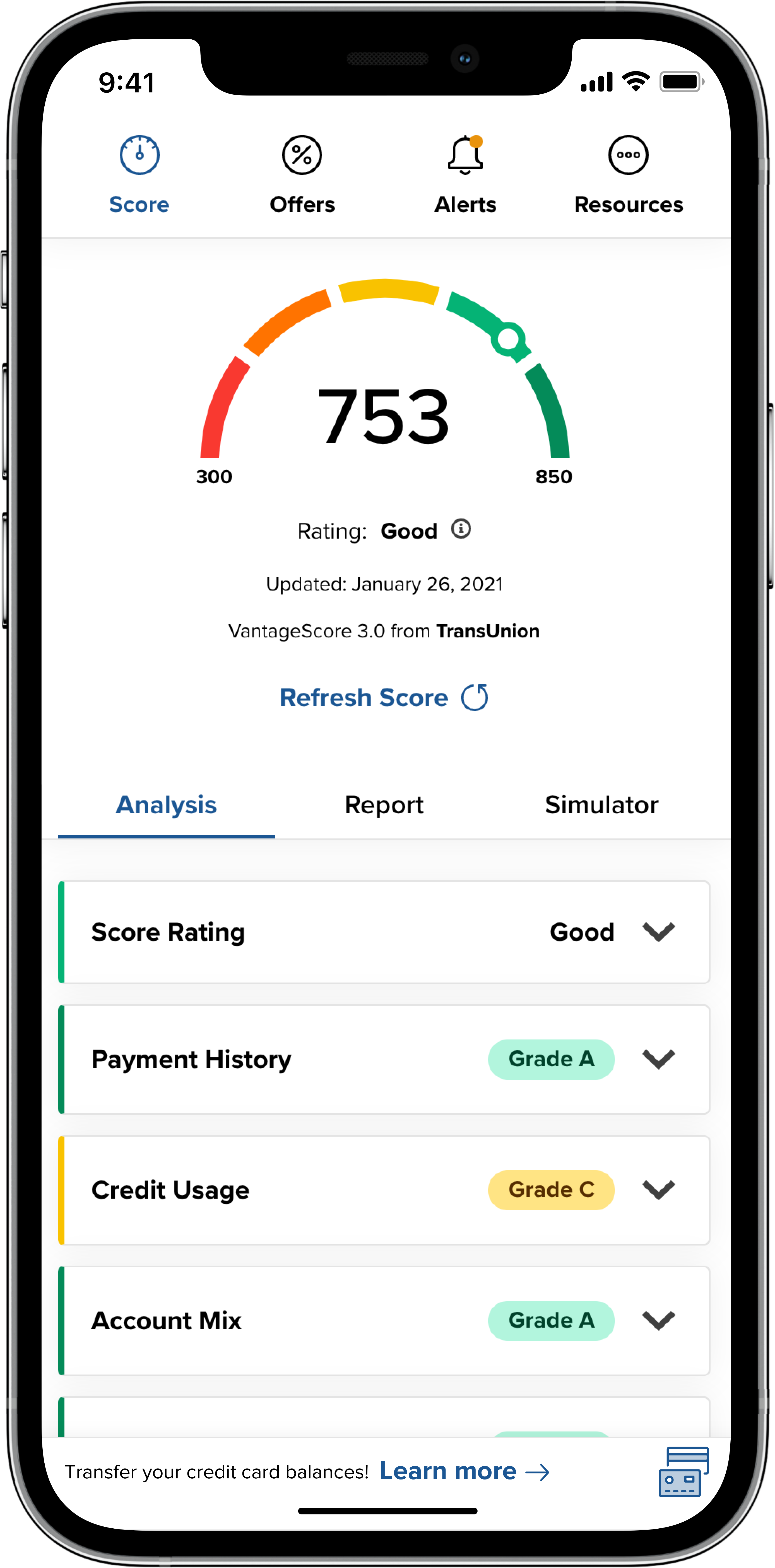 Credit report monitoring